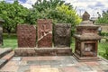 Group ancient tombstones of carved cross in the Church