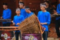 Angklung players in action at an event