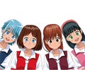 Group anime girl manga