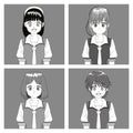 Group anime girl manga