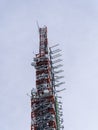 Group of antennas, satellite dishes for telecommunications, television broadcast, cellphone, radio and satellite Royalty Free Stock Photo