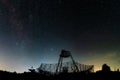 The group of antennas of the station of exploration of an ionosphere. Royalty Free Stock Photo