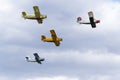 Group of Antonov An-2 biplanes flying Royalty Free Stock Photo