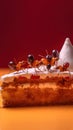 A group of ants walking on top of a piece of cake. Generative AI image. Royalty Free Stock Photo