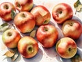 A Group Of Apples Sitting On Top Of A Table. Generative AI