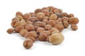 Group of argan nuts on white background.