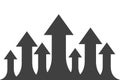 Group arrows directed upwards - vector