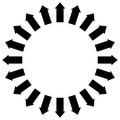 Group of arrows following a circle pointing outwards