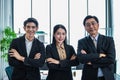 Group of asia successful business people standing cross arm.Diverse business team smiling to camera in office Royalty Free Stock Photo