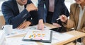 Group of Asian business working together in a modern office.Talk to colleagues about new startup projects. Royalty Free Stock Photo