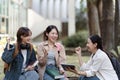 Group of Asian college student happy and celebrate after exam success