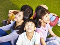 Group of asian elementary schoolchildren