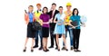 Group of Asian men and women with various professions Royalty Free Stock Photo