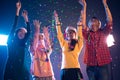 Group of Asian people celebrating New year party in night club w Royalty Free Stock Photo