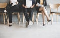 Group of asian people waiting for job interview. Royalty Free Stock Photo