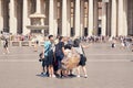 A group of Asian tourists do selfie in the Vatican area next to Royalty Free Stock Photo