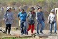 Group of Asian tourists visiting the fortress of Veliko Tarnovo Royalty Free Stock Photo