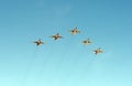 A group of assault plane Sukhoi Su-25 Grach (NATO reporting name: Frogfoot) in the sky