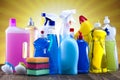 Group of assorted cleaning Royalty Free Stock Photo