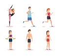 Group of athletes practicing exercices Royalty Free Stock Photo