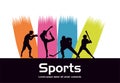 Group of athletic people practicing sports silhouettes