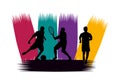 Group of athletic people practicing sports silhouettes