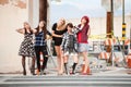 A group of attractive teen punk girls Royalty Free Stock Photo