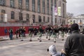 Bagpipers march in St. Patrick`s Day parade