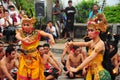 Group of Balinese dancers perform mythological drama Royalty Free Stock Photo