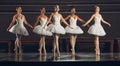 Dance every performance as if it were your last. a group of ballet dancers practicing a routine on a stage. Royalty Free Stock Photo