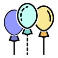 Group ballon icon color outline vector