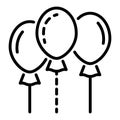 Group ballon icon, outline style