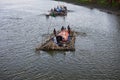 People travelling on the boat in the river unique editorial image