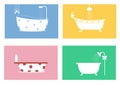 Group of bathtubs,Vector illustrations Royalty Free Stock Photo