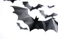A group of bats flying through the air at dusk Royalty Free Stock Photo