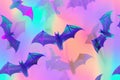 A group of bats flying through the air, their wings beating rapidly as they navigate through the darkness Royalty Free Stock Photo