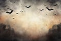 Group of bats flying through a cloudy sky Royalty Free Stock Photo