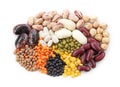 Group of beans and lentils Royalty Free Stock Photo