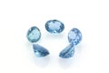 Group of beautiful and bright blue london topaz. Gems and precious jewels Royalty Free Stock Photo