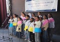 Group of Beautiful Girls coral singing Royalty Free Stock Photo