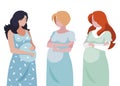 group of beautiful pregnancy women in heart