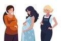 group of beautiful pregnancy women in heart