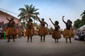 Group of beautiful young girls dancing during the Carnival Celebrations in the city of Bisssau