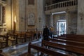 A group of believers visit the Stella Maris Monastery which is located on Mount Carmel in Haifa city in northern Israel