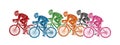 Group of Bicycle racing graphic vector