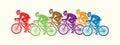 Group of Bicycle racing graphic vector