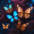 A group of bioluminescent space butterflies fluttering around a cosmic tree that grows in the vacuum of space3