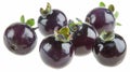 Group of black cherries on white background Royalty Free Stock Photo