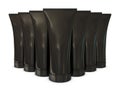 Group of black tube packs with black caps