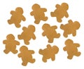 Group of blank gingerbread men cookies